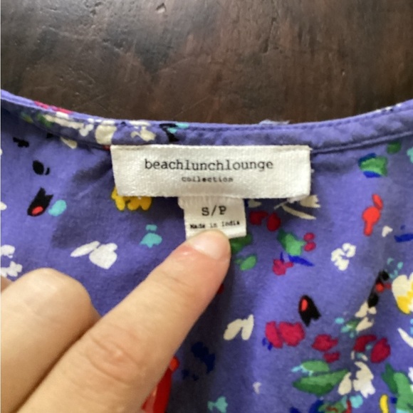 BeachLunchLounge Periwinkle/Floral V-Neck Tank Midi Dress Sz S/P - Picture 7 of 13